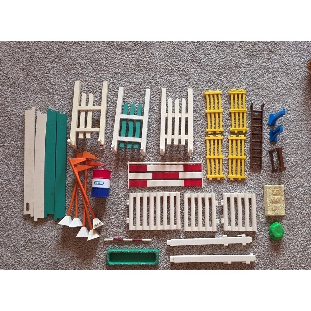 Horse Farm Accessories Lot , Both Plastic And Wood, Vintage
